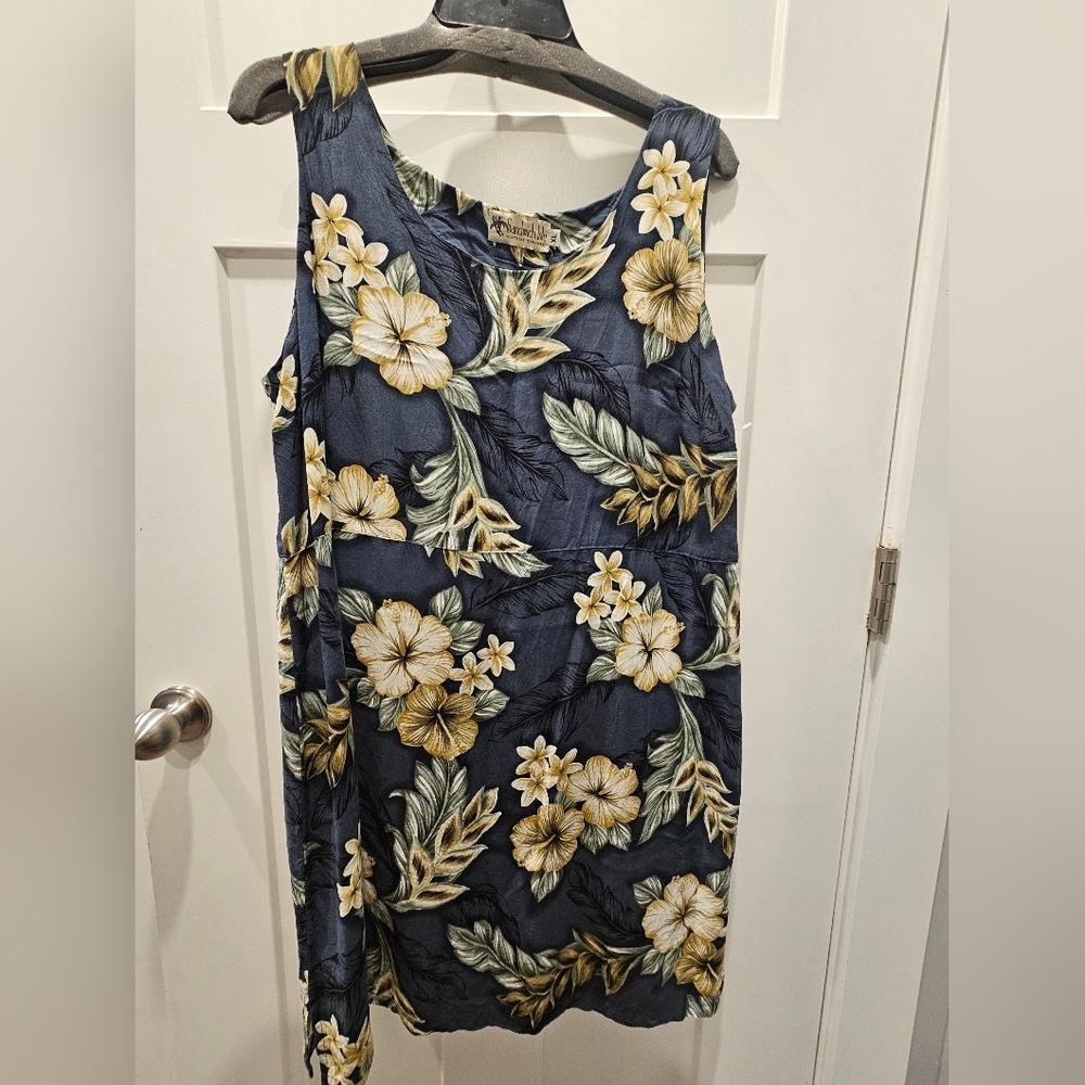 Vintage Boutique Sandwich Isle Sleeveless Summer Tropical Dress XL